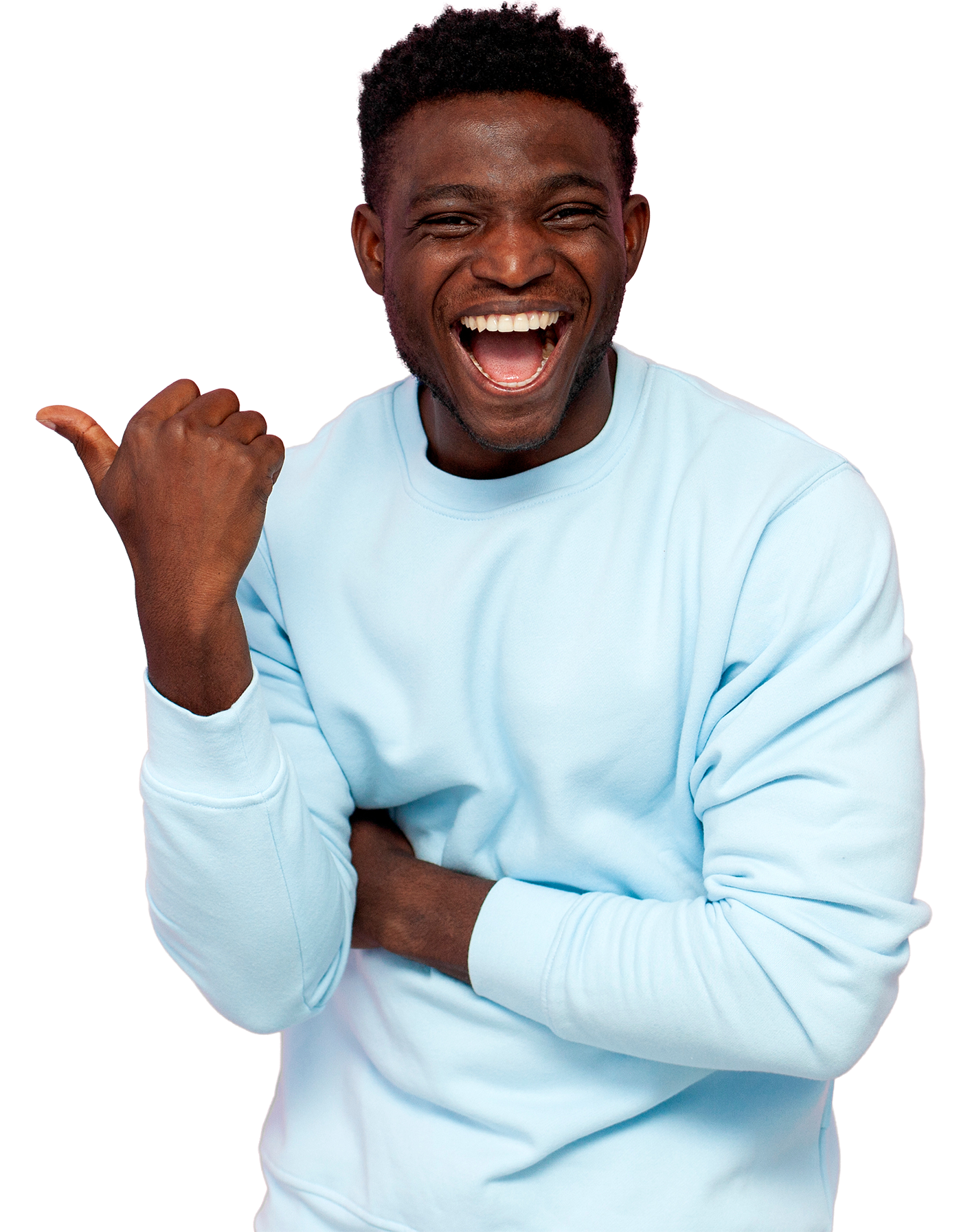 Junger Mann mit schönen Zähnen